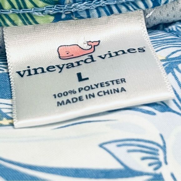 Vineyard Vines Blue Fish Print Swim Board Trunk Shorts Mens Sz L - Picture 9 of 9